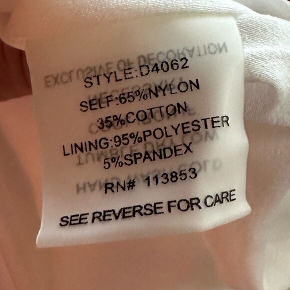 🦋SUGAR +lips White Lace boho bell sleeves fully lined strappy V- Neck SZ XS - Picture 14 of 15